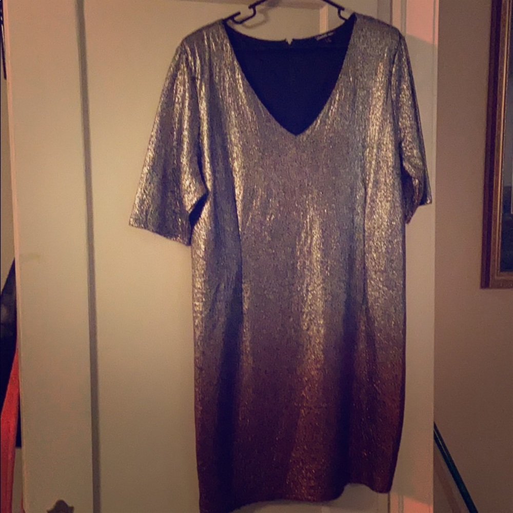 Metallic 80s dress